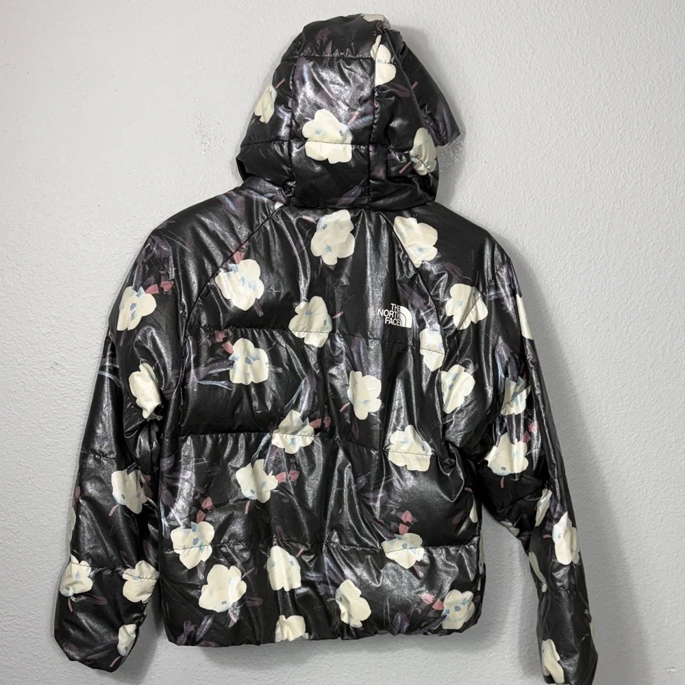 The North Face Girl Down Floral Puff Jacket with Hood
